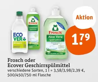 tegut Frosch frosch oder ecover geschirrspülmittel Angebot