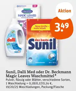 tegut Sunil sunil, dalli med oder dr. beckmann magic leaves waschmittel Angebot