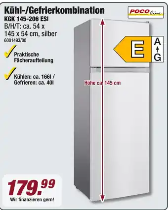 Poco Pocoline kühl-/gefrierkombination kgk 145-206 esi Angebot