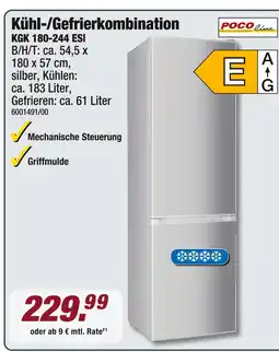 Poco Pocoline kühl-/gefrierkombination kgk 180-244 esi Angebot