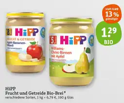 tegut Hipp frucht und getreide bio-brei Angebot