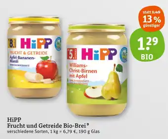 tegut Hipp frucht und getreide bio-brei Angebot