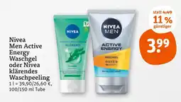 tegut Nivea nivea men active energy waschgel oder nivea klärendes waschpeeling Angebot