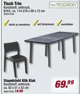 Poco Tisch trio oder stapelstuhl klik klak Angebot