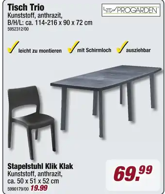 Poco Tisch trio oder stapelstuhl klik klak Angebot