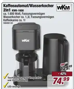 Poco Wkm kaffeeautomat/wasserkocher 2in1 Angebot