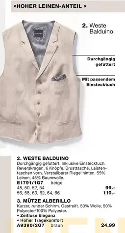 Babista Weste balduino Angebot
