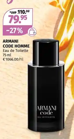 Müller Armani code homme eau de toilette Angebot