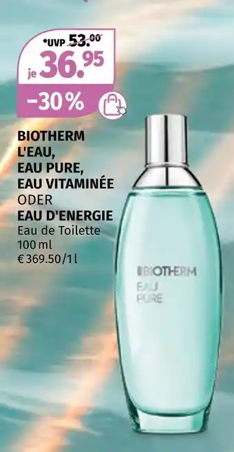 Müller Biotherm l'eau eau pure, eau vitaminée oder eau d'energie eau de toilette Angebot