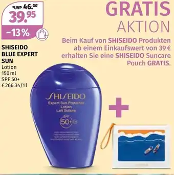 Müller Shiseido blue expert sun lotion Angebot