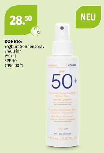 Müller Korres yoghurt sonnenspray emulsion Angebot