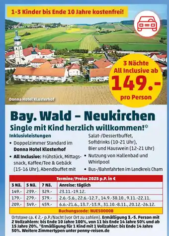 PENNY Donna hotel klosterhof bay. wald – neukirchen single mit kind herzlich willkommen! Angebot