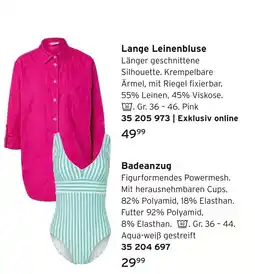 Tchibo Lange leinenbluse oder badeanzug Angebot
