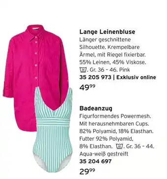 Tchibo Lange leinenbluse oder badeanzug Angebot