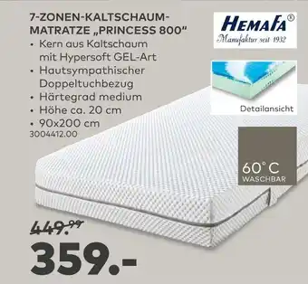 porta Hemafa 7-zonen-kaltschaum-matratze „princess 800“ Angebot