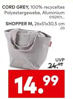 porta Cord grey shopper m Angebot