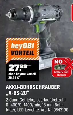 OBI Akku-bohrschrauber „a-bs-20“ Angebot