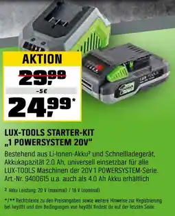 OBI Lux-tools starter-kit „1 powersystem 20v“ Angebot