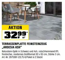 OBI Terrassenplatte feinsteinzeug „ardesia ash“ Angebot