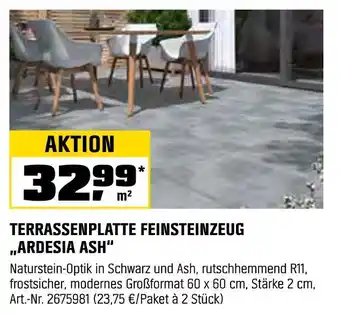 OBI Terrassenplatte feinsteinzeug „ardesia ash“ Angebot