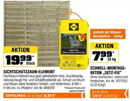 OBI Sichtschutzzaun-element oder schnell-montage-beton „setz-fix“ Angebot
