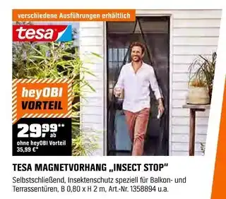 OBI Tesa magnetvorhang „insect stop“ Angebot