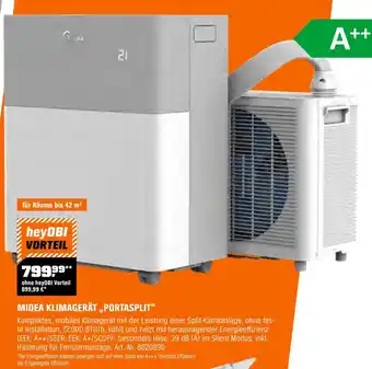 OBI Midea klimagerät „portasplit“ Angebot