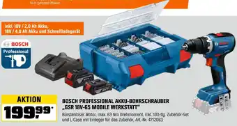 OBI Bosch professional akku-bohrschrauber „gsr 18v-65 mobile werkstatt“ Angebot