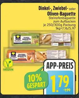 Edeka Herzbacker dinkel-, zwiebel- oder oliven-baguette Angebot