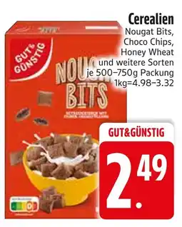 Edeka Gut&günstig nougat bits, choco chips, honey wheat und weitere sorten Angebot