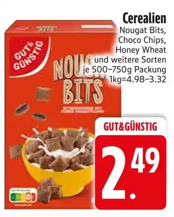 Edeka Gut&günstig nougat bits, choco chips, honey wheat und weitere sorten Angebot