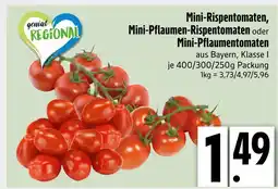 Edeka Mini-rispentomaten, mini-pflaumen-rispentomaten oder mini-pflaumentomaten Angebot