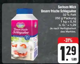 E-Center Sachsen milch unsere frische schlagsahne Angebot