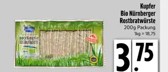 Edeka Kupfer bio nürnberger rostbratwürste Angebot