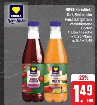 E-Center Edeka herzstücke saft, nektar oder fruchtsaftgetränk Angebot