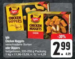 E-Center Iglo chicken nuggets oder dippers Angebot