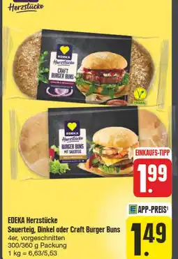 Edeka Herzstücke sauerteig, dinkel oder craft burger buns Angebot