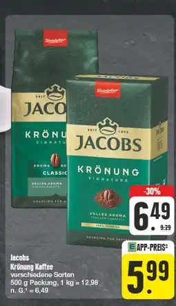 Edeka Jacobs krönung kaffee verschiedene sorten Angebot