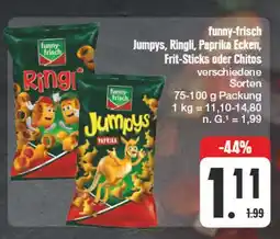 Edeka Funny-frisch jumpys, ringli, paprika ecken, frit-sticks oder chitos Angebot