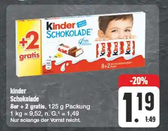 Edeka Kinder schokolade Angebot