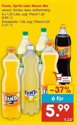 Netto Marken-Discount Fanta, sprite oder mezzo mix Angebot