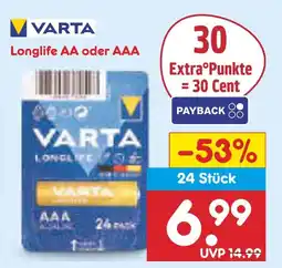 Netto Marken-Discount Varta longlife aa oder aaa Angebot