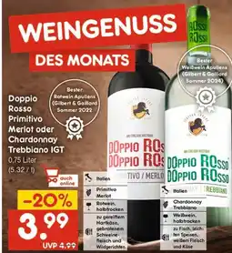 Netto Marken-Discount Doppio rosso primitivo merlot oder chardonnay trebbiano igt Angebot