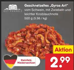 Netto Marken-Discount Gut ponholz geschnetzeltes gyros art Angebot