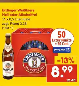 Netto Marken-Discount Erdinger weißbiere hell oder alkoholfrei Angebot