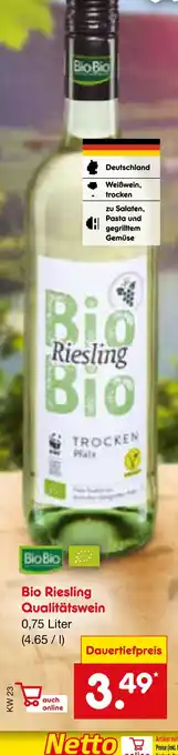 Netto Marken-Discount Biobio bio riesling qualitätswein Angebot