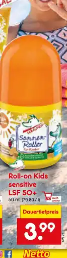 Netto Marken-Discount Roll-on kids sensitive lsf 50+ Angebot