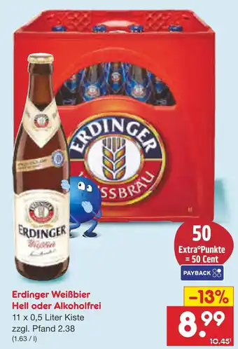 Netto Marken-Discount Erdinger weißbier hell oder alkoholfrei Angebot
