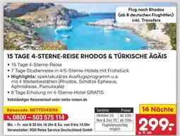 Netto Marken-Discount Rsd reise service deutschland gmbh 15 tage 4-sterne-reise rhodos & türkische ägäis Angebot