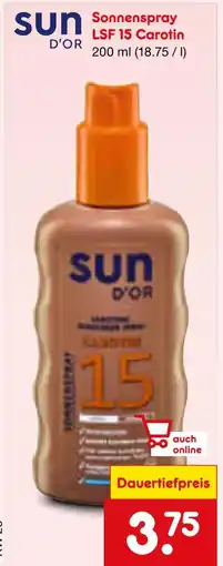 Netto Marken-Discount Sun d'or sonnenspray lsf 15 carotin Angebot